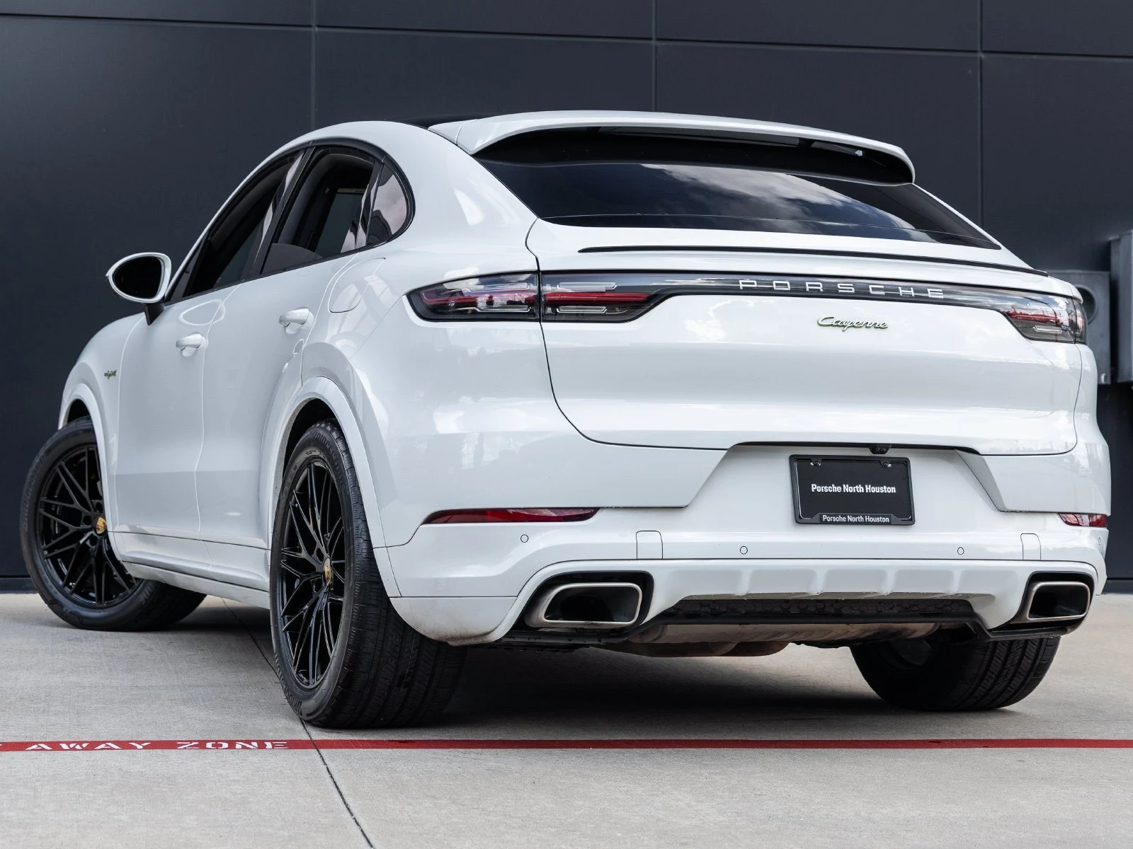 2020 Porsche Cayenne E-Hybrid Coupe, rear three-quarter view, White