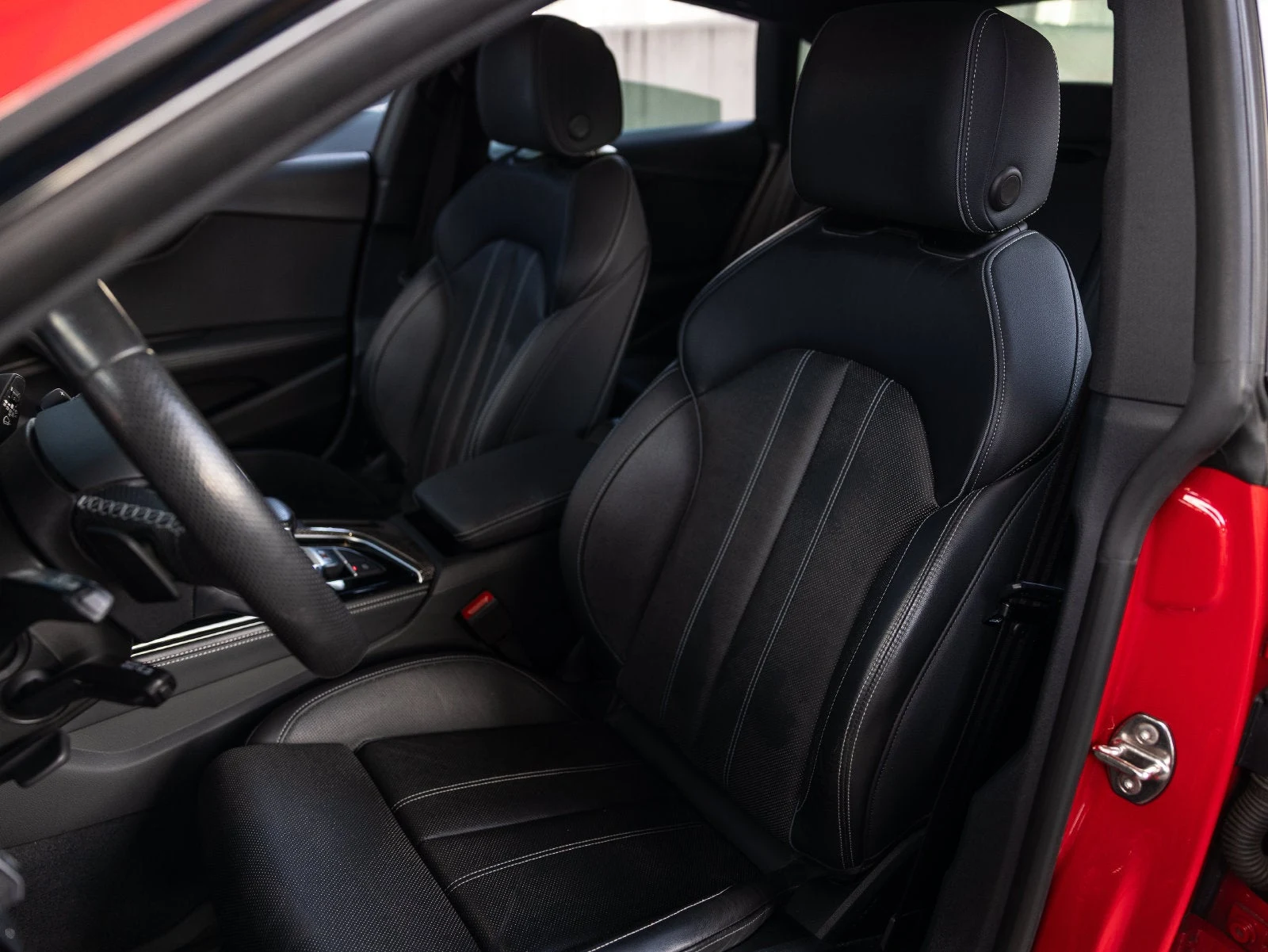 2022 Audi S5 Sportback 3.0T Premium Plus quattro interior, seats, Black leather / Dinamica as listed