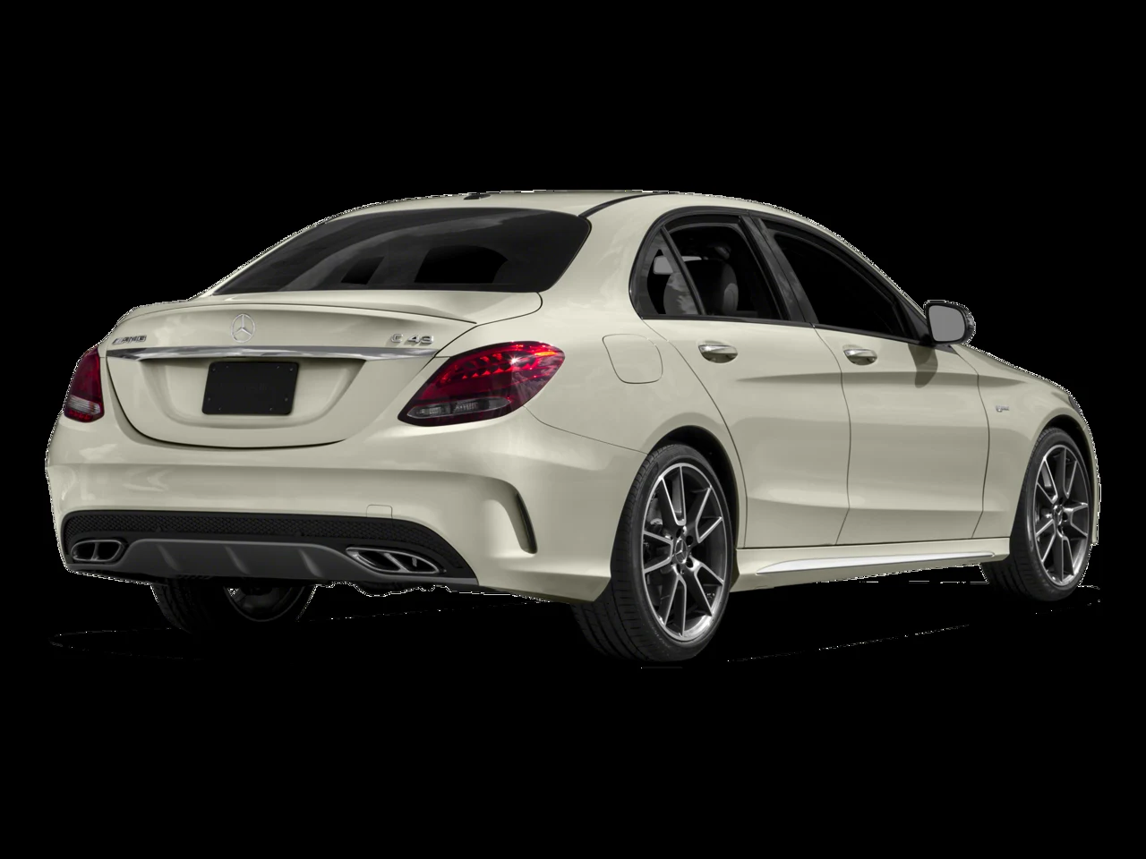2017 Mercedes-AMG C 43 4MATIC Sedan, rear three-quarter view, Black