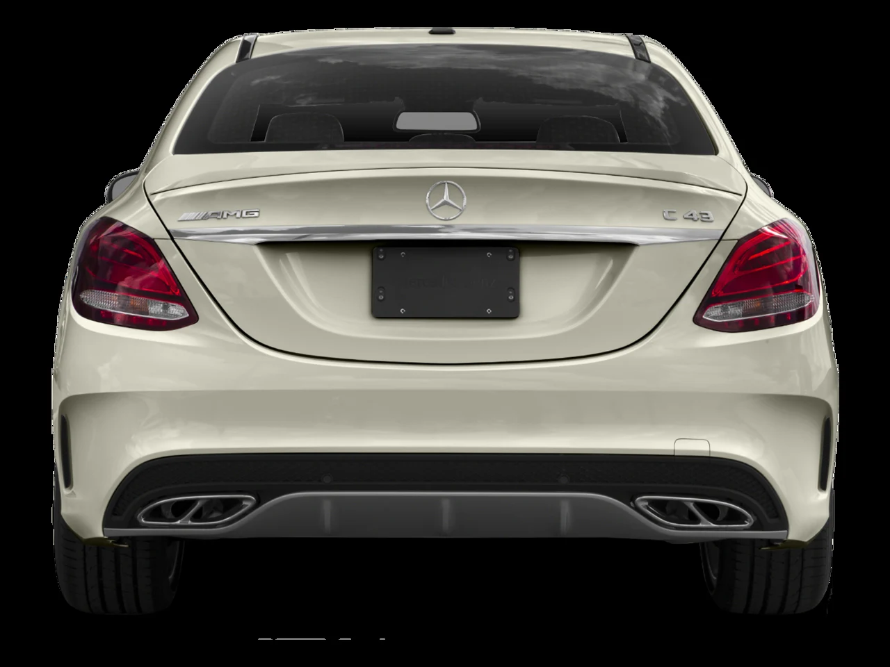 2017 Mercedes-AMG C 43 4MATIC Sedan, rear three-quarter view, Black