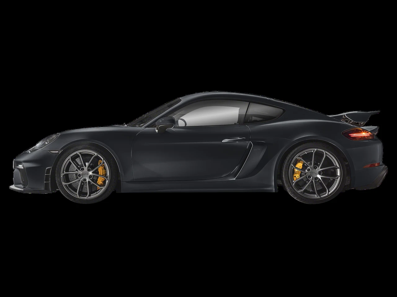 2021 Porsche 718 Cayman GT4 Manual, side profile, Black