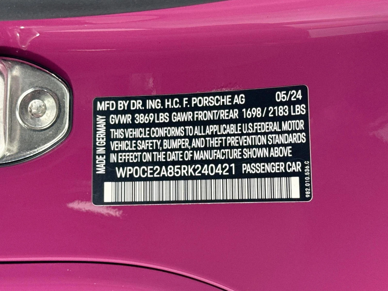2024 Porsche 718 Boxster Spyder RS, 12/30