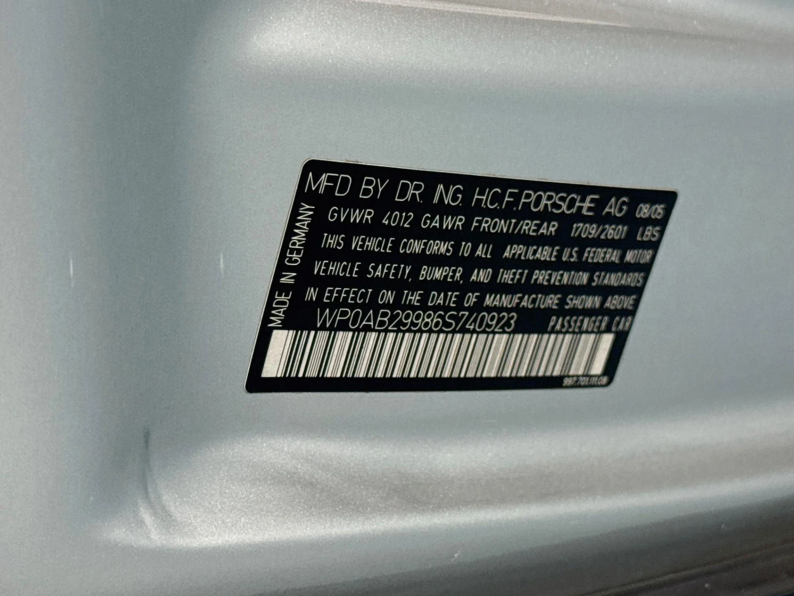 2006 Porsche 911 (997.1) Carrera S, 13/30