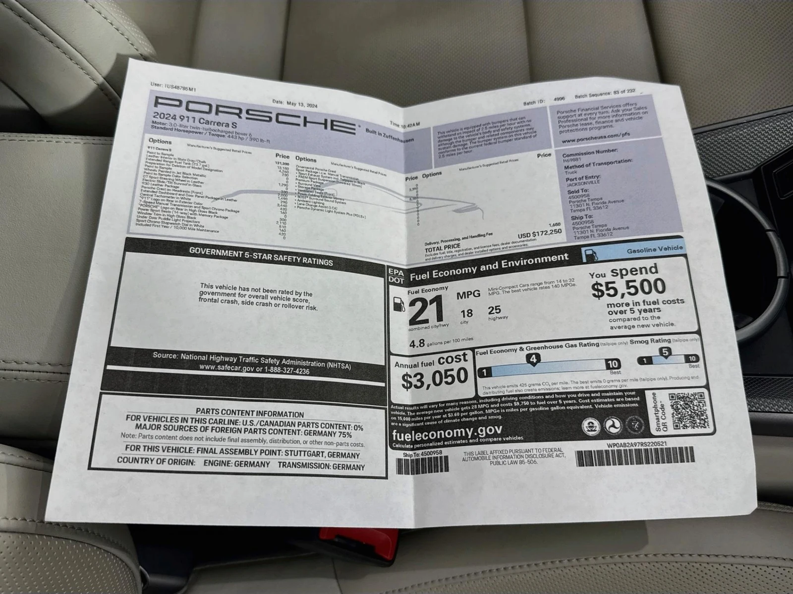 2024 Porsche 911 (992.1) Carrera S, 28/30
