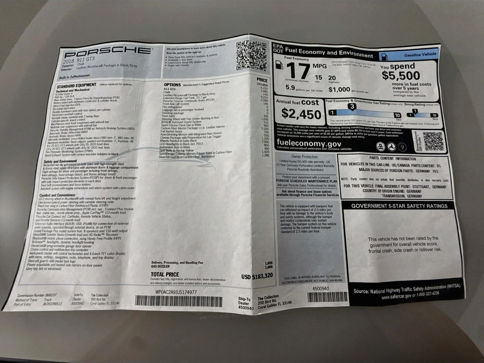2018 Porsche 911 (991.2) GT3, 30/30