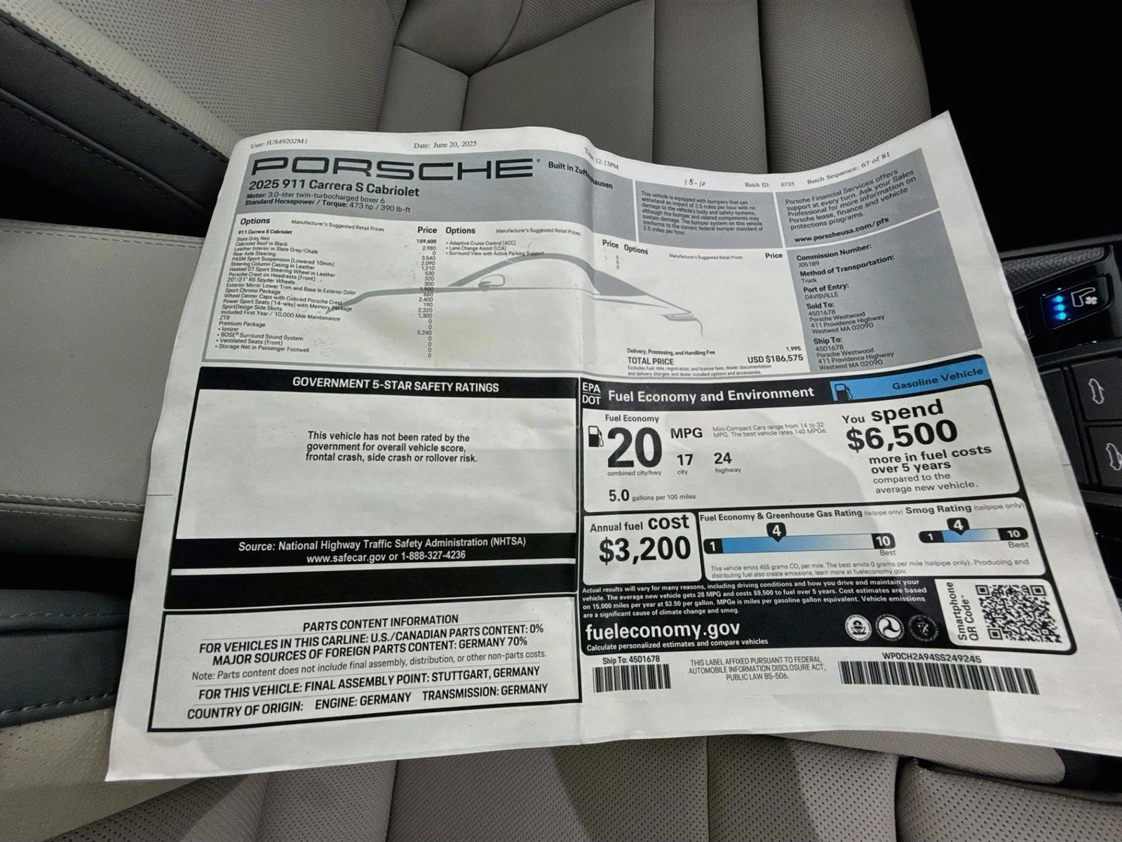 2025 Porsche 911 (992) Carrera S, 30/30