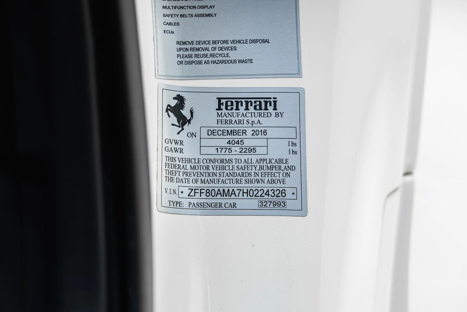 2017 Ferrari 488 Spider, 30/30