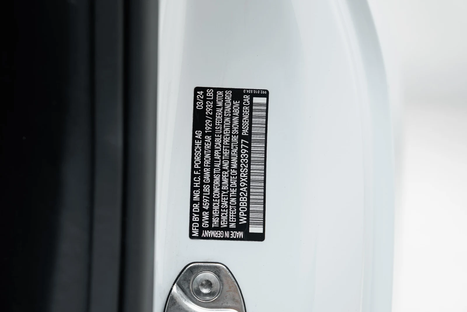 2024 Porsche 911 (992.1) Targa 4S, 30/30