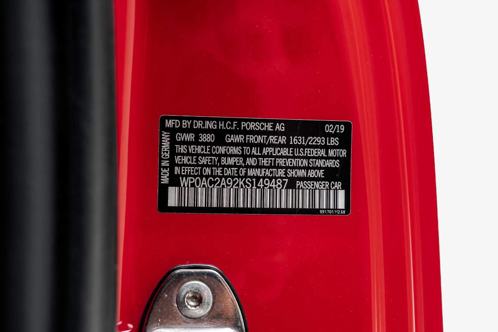2019 Porsche 911 (991.2) GT3, 30/30