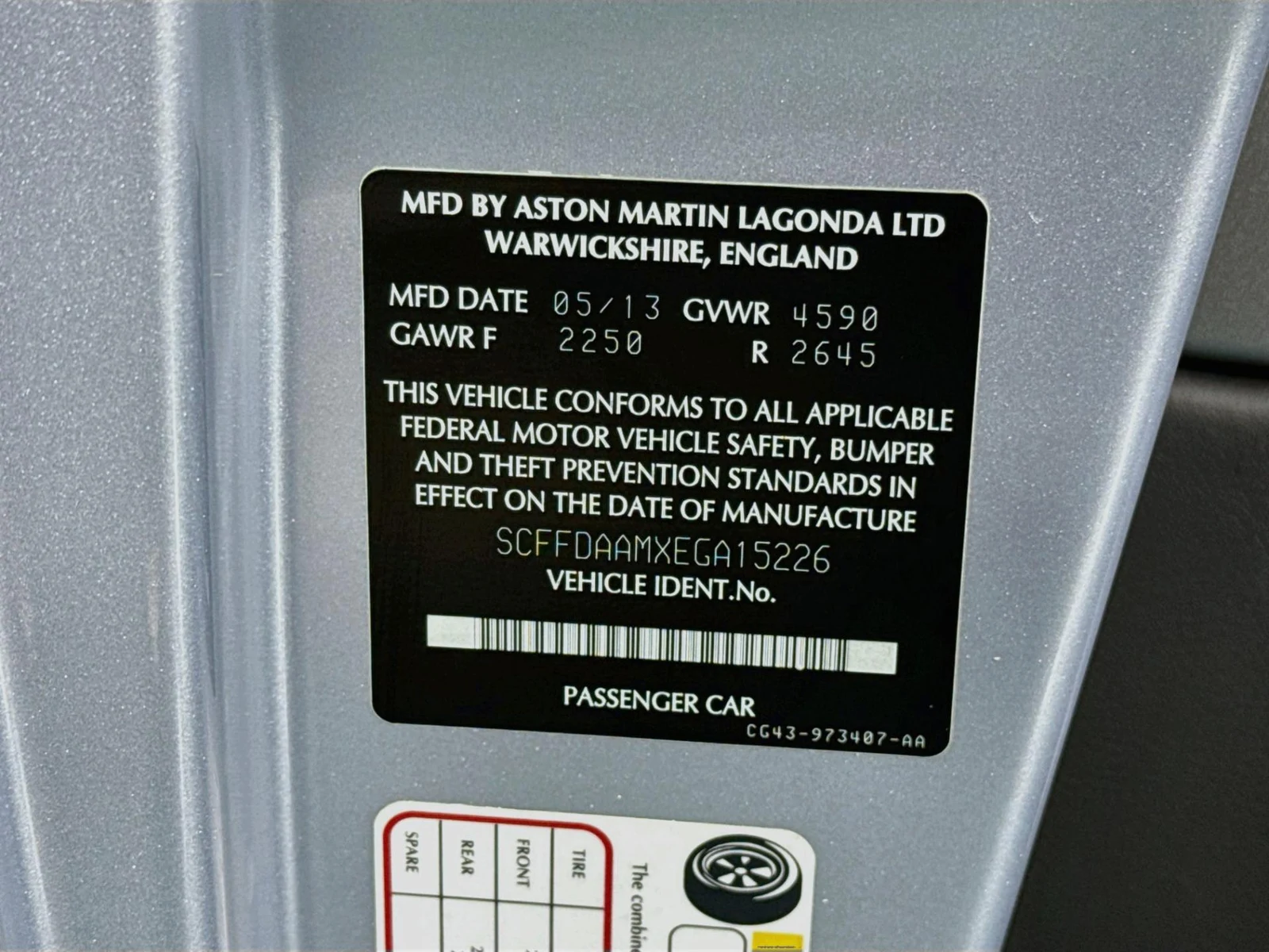 2014 Aston Martin DB9, 16/30