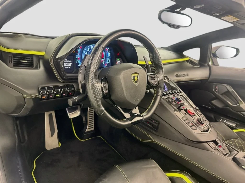 2019 Lamborghini Aventador S Roadster interior, dashboard, Nero Ade