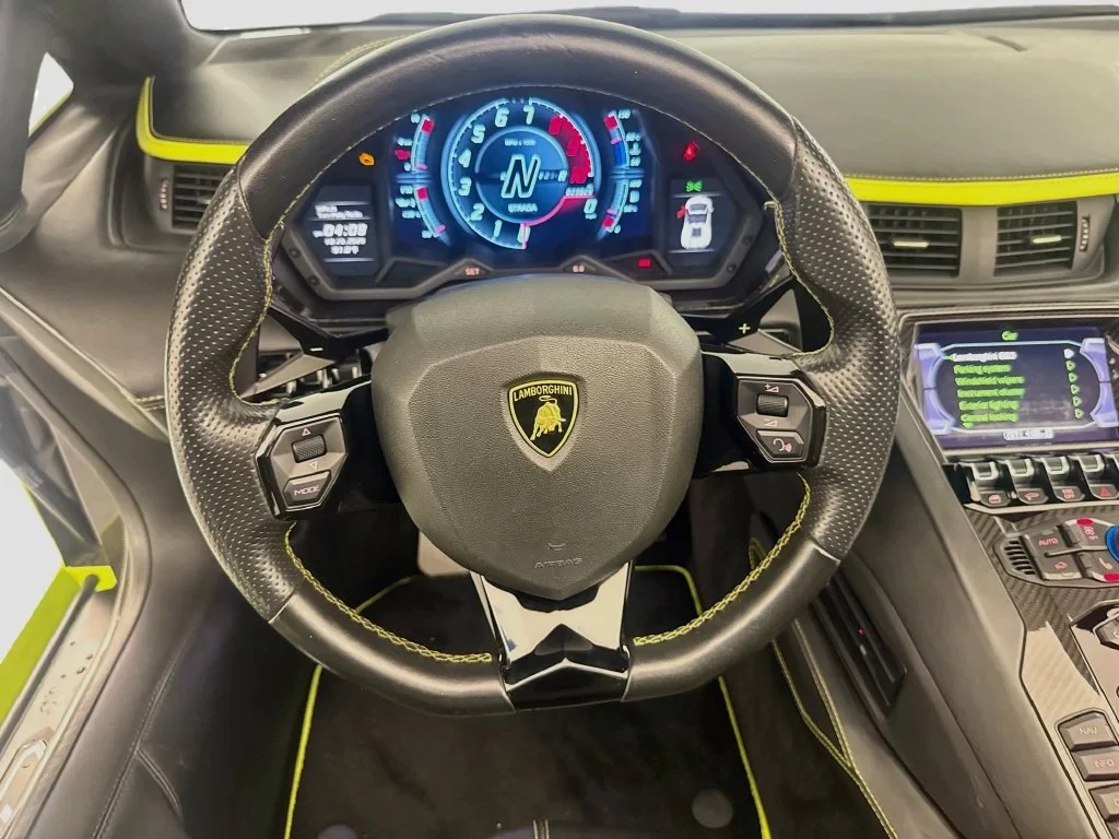 2019 Lamborghini Aventador S Roadster interior, Nero Ade