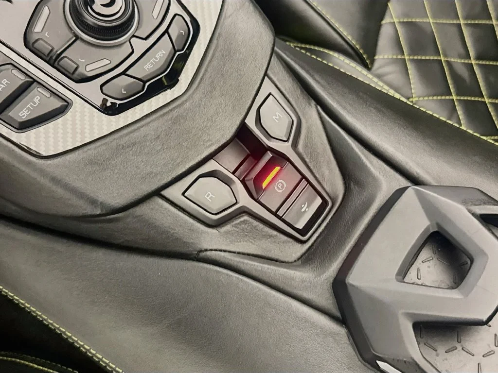 2019 Lamborghini Aventador S Roadster interior, center console, Nero Ade