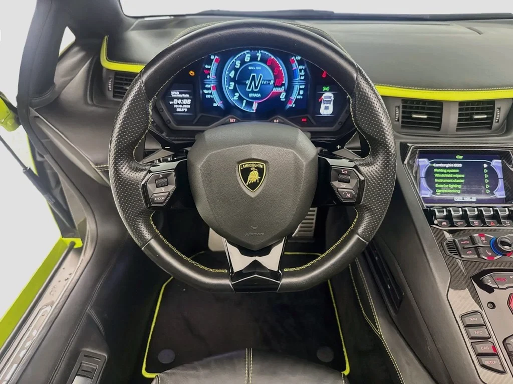 2019 Lamborghini Aventador S Roadster interior, dashboard, Nero Ade