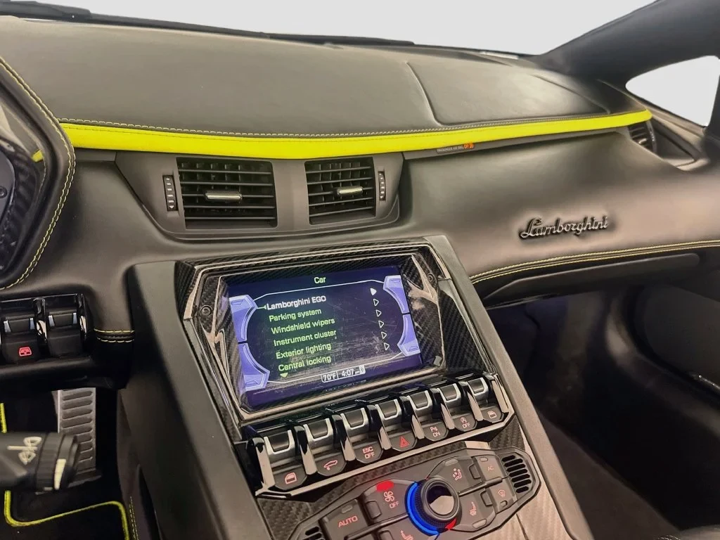 2019 Lamborghini Aventador S Roadster interior, dashboard, Nero Ade