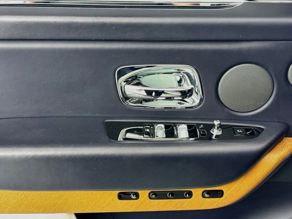 2019 Rolls-Royce Cullinan interior, door panel, Navy Blue, with white leather