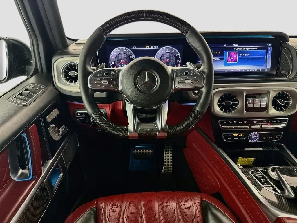 2020 Mercedes-AMG G 63 interior, dashboard, designo Classic Red and Black Nappa