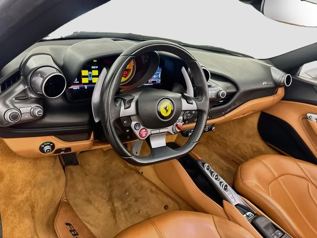 2021 Ferrari F8 Spider interior, dashboard, Tan leather (as seen in the photographs)