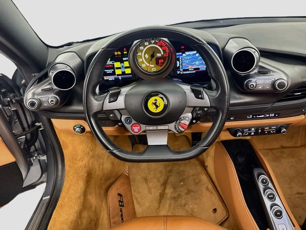 2021 Ferrari F8 Spider interior, dashboard, Tan leather (as seen in the photographs)