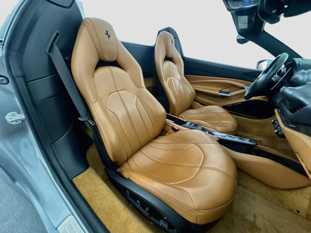 2021 Ferrari F8 Spider interior, seats, Tan leather (as seen in the photographs)