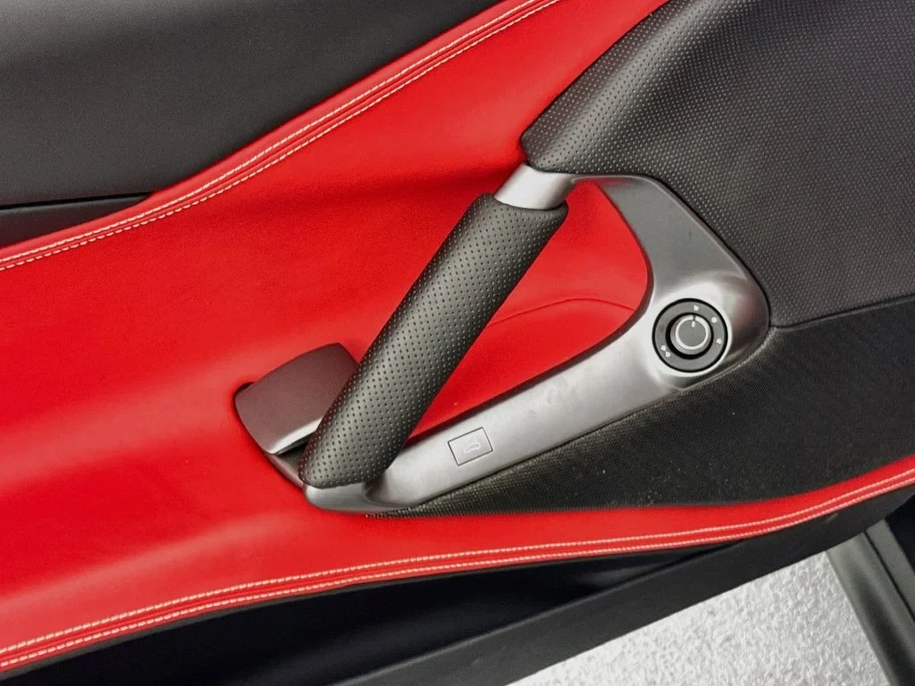 2022 Ferrari 812 GTS interior, door panel, Rosso Ferrari