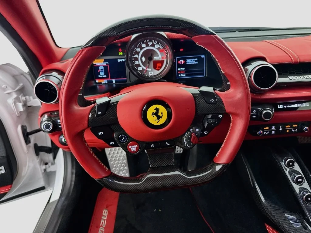 2022 Ferrari 812 GTS interior, dashboard, Rosso Ferrari