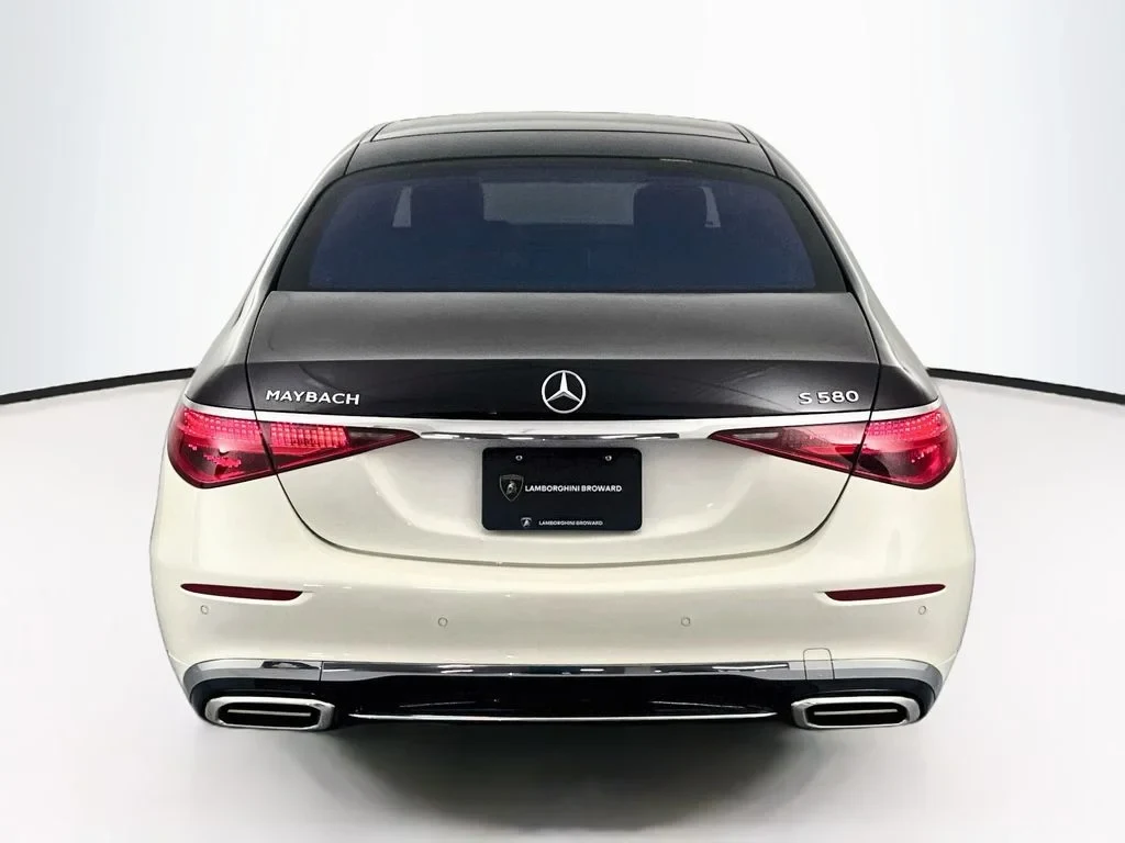 2022 Mercedes-Maybach S 580, rear three-quarter view, White and black