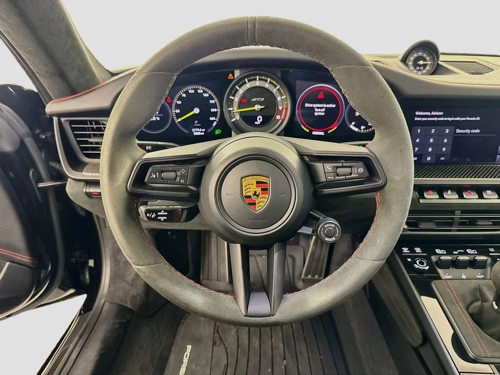 2022 Porsche 911 GT3 interior, dashboard, Black, Race-Tex and leather
