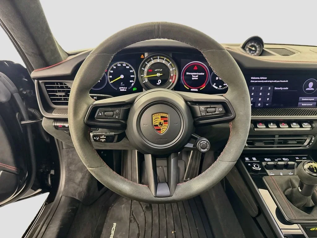 2022 Porsche 911 GT3 interior, dashboard, Black, Race-Tex and leather