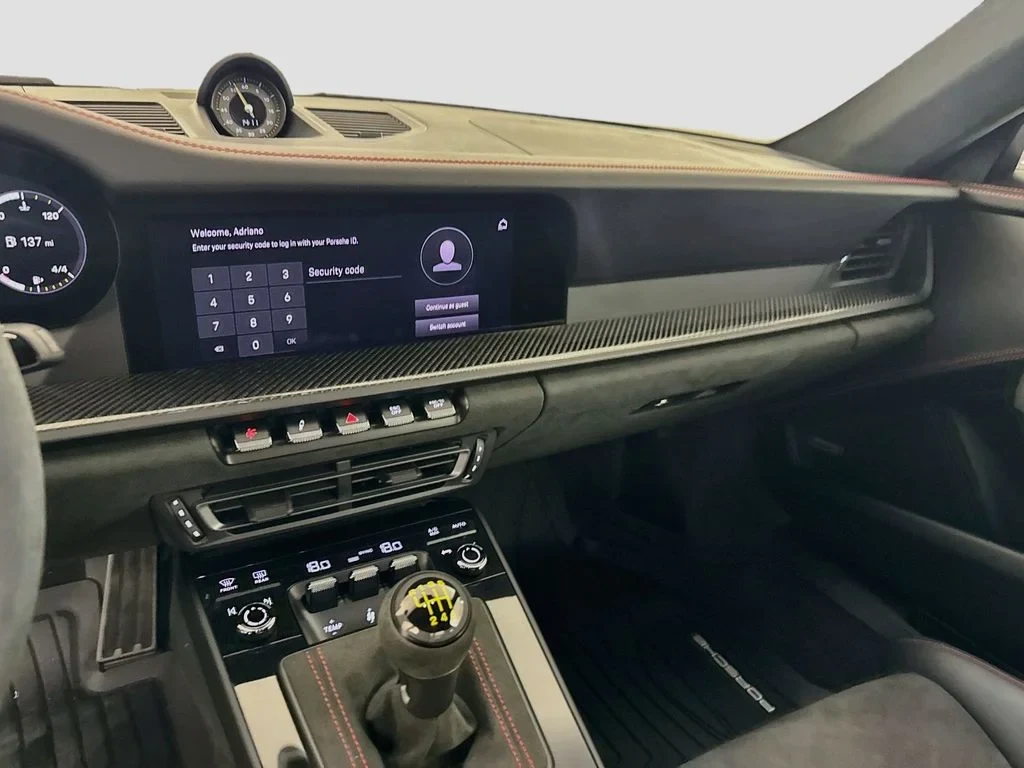 2022 Porsche 911 GT3 interior, dashboard, Black, Race-Tex and leather