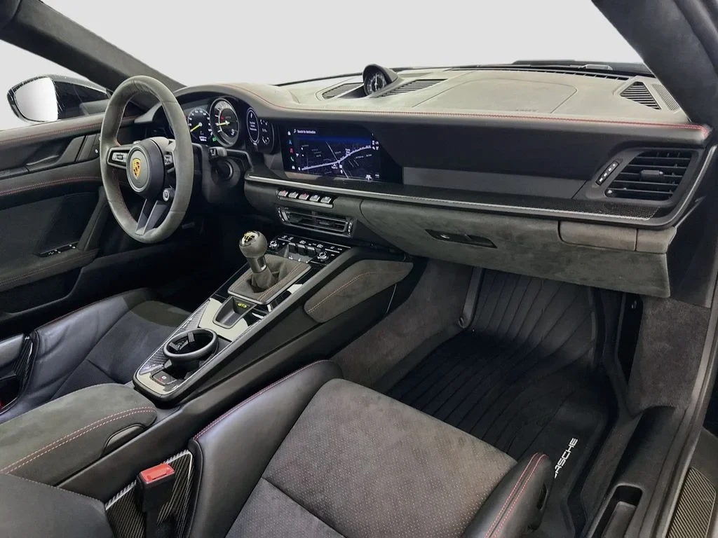 2022 Porsche 911 GT3 interior, dashboard, Black, Race-Tex and leather