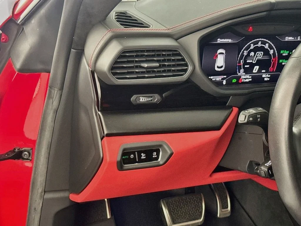 2023 Lamborghini Urus S interior, door panel, Black, with red accents