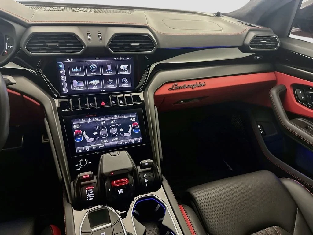 2023 Lamborghini Urus S interior, dashboard, Black, with red accents