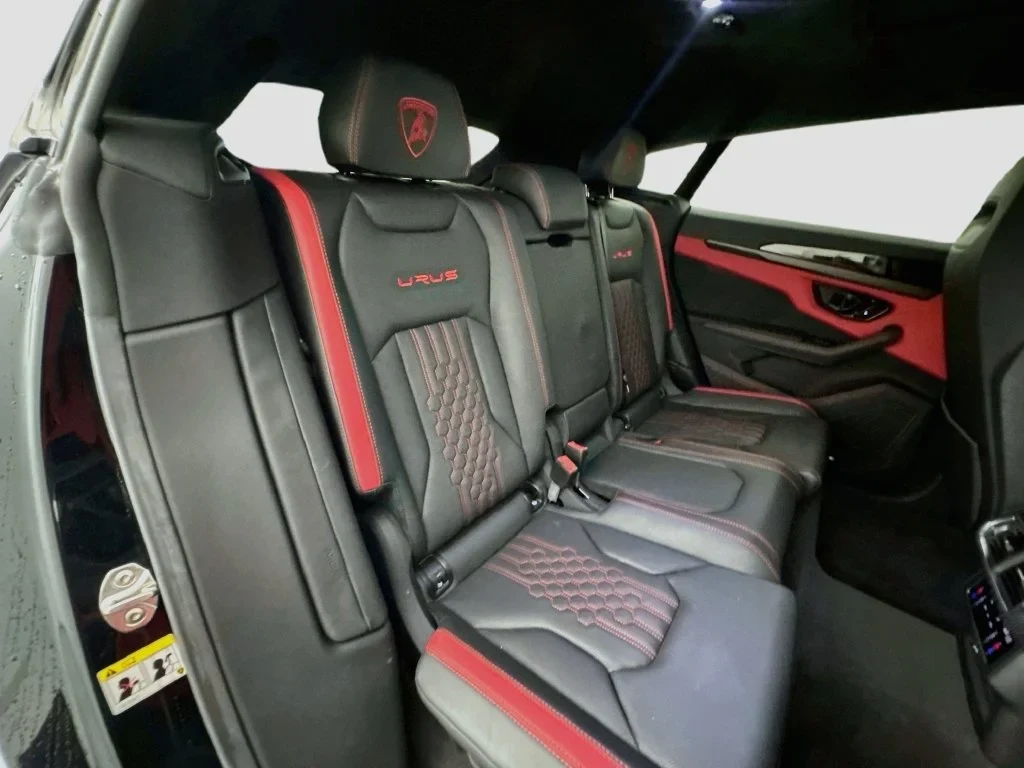 2023 Lamborghini Urus S interior, seats, Nero Ade, with red accents