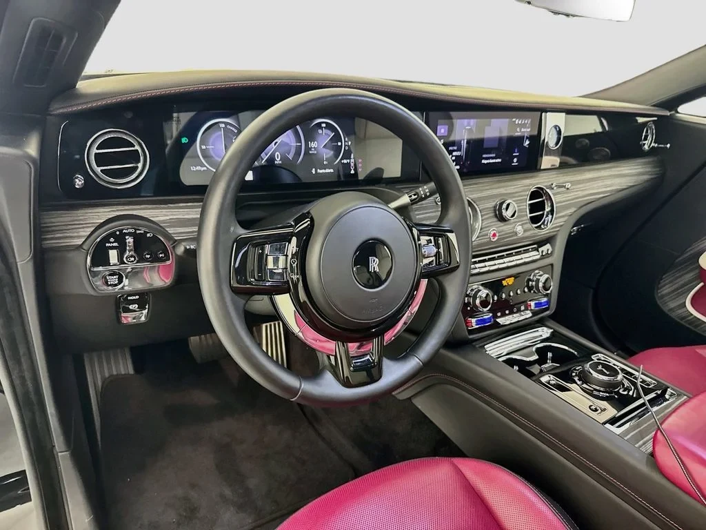 2024 Rolls-Royce Spectre interior, dashboard, Black, with red leather