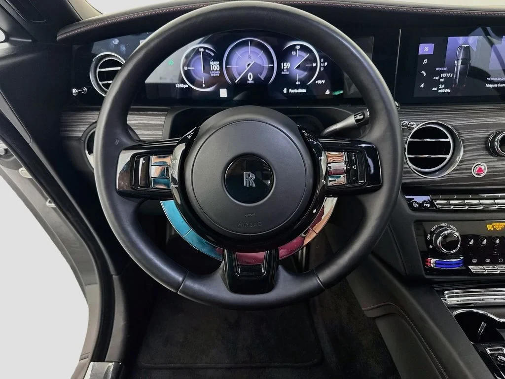 2024 Rolls-Royce Spectre interior, dashboard, Black, with red leather