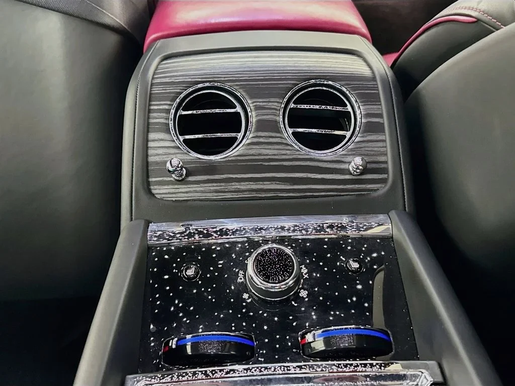 2024 Rolls-Royce Spectre interior, center console, Black, with red leather