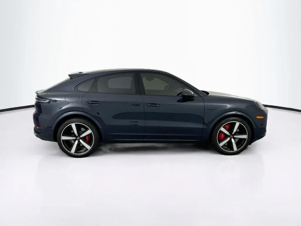 2025 Porsche Cayenne Turbo E-Hybrid Coupe, side profile, Blue