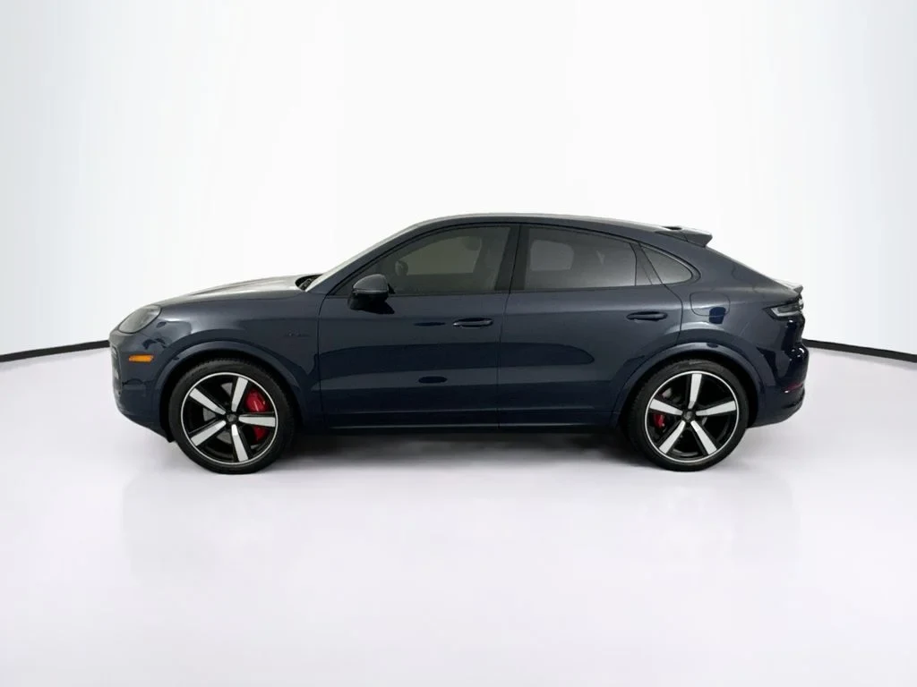 2025 Porsche Cayenne Turbo E-Hybrid Coupe, side profile, Blue