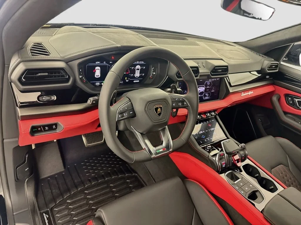 2026 Lamborghini Urus SE interior, dashboard, Rosso Burgundy