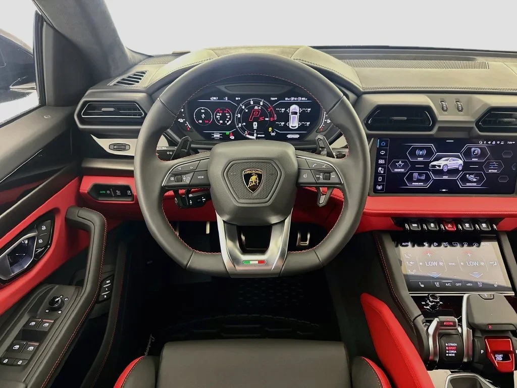 2026 Lamborghini Urus SE interior, dashboard, Rosso Burgundy