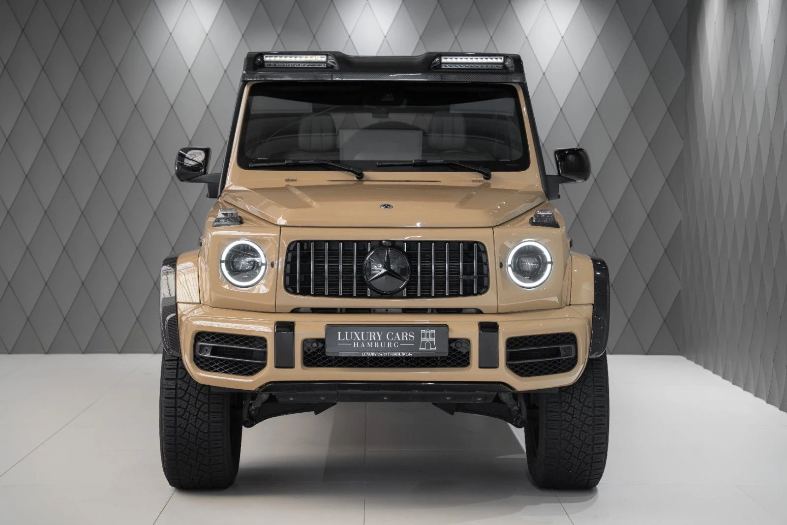 Sand beige Mercedes-AMG G 63 4×4², full front view