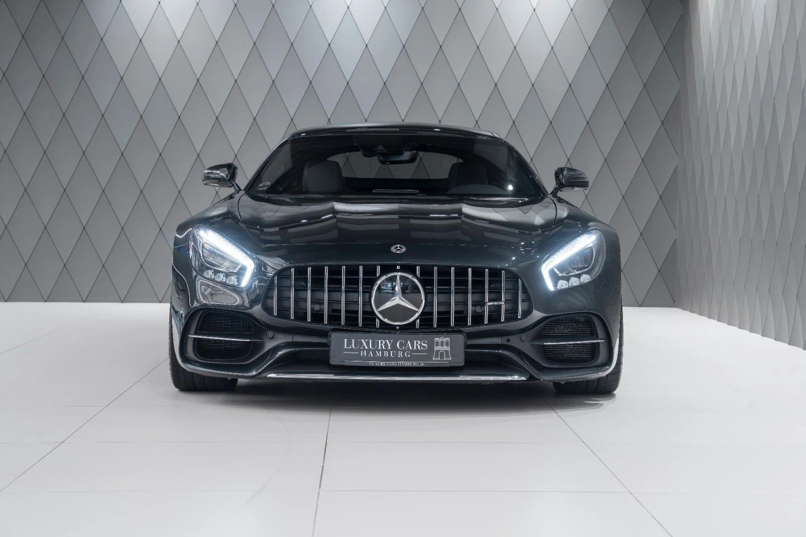 Black Mercedes-AMG GT, full front view