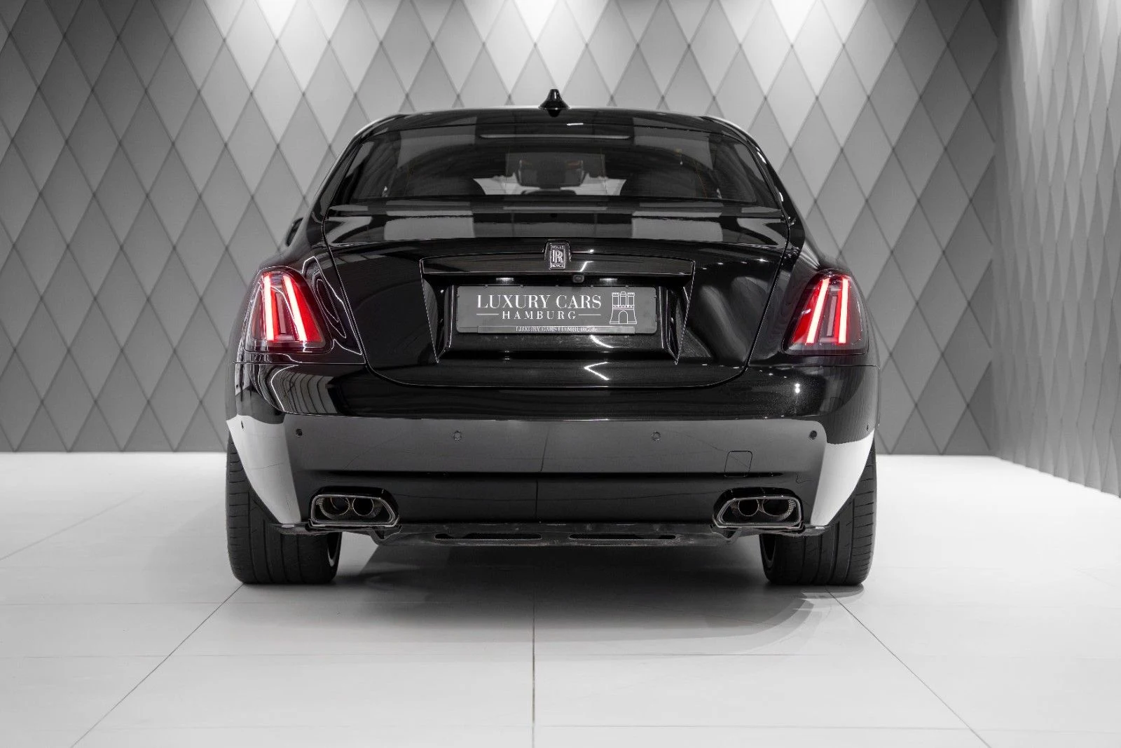 Black Rolls-Royce Ghost Black Badge, full front view