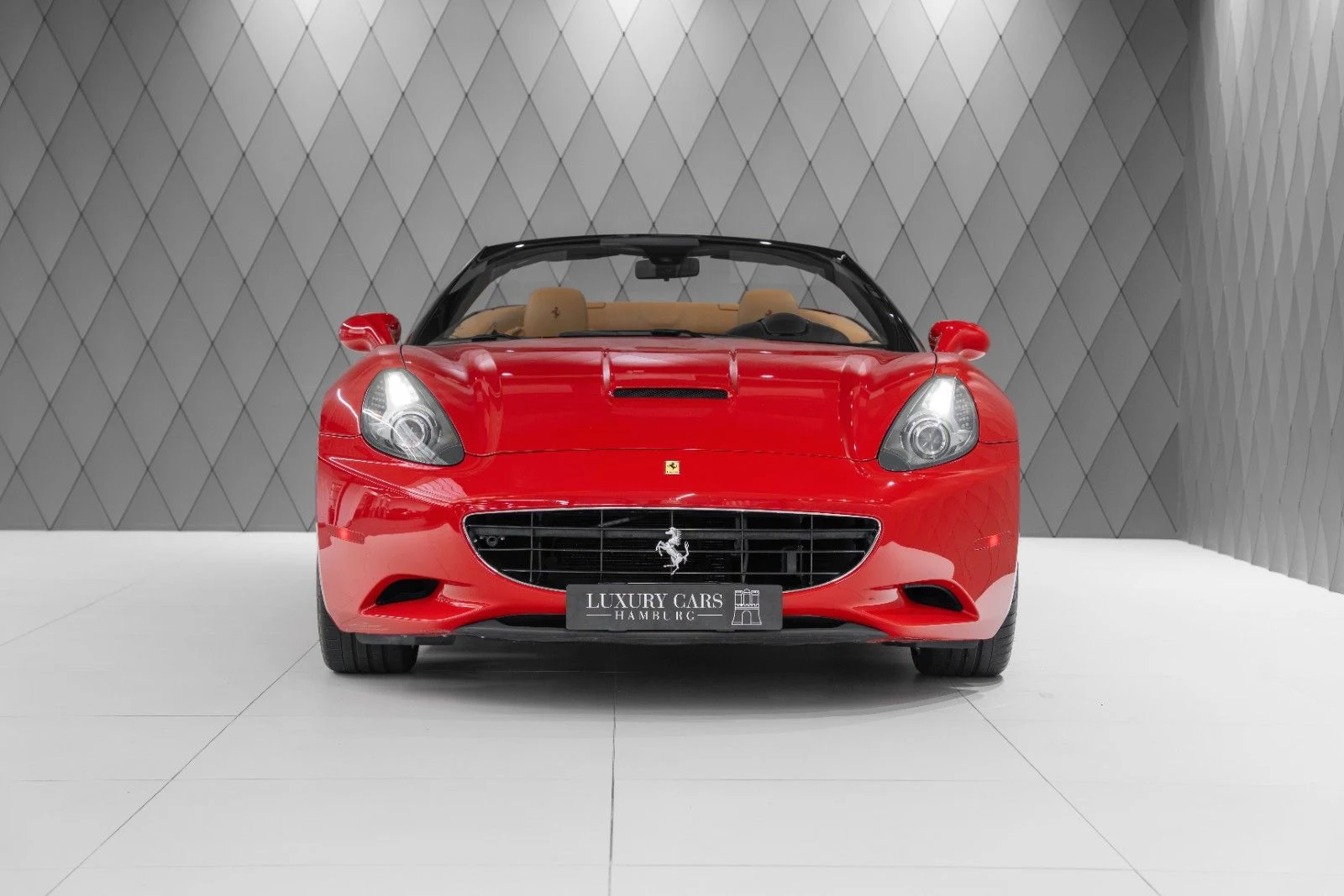 Red Ferrari California, full front view