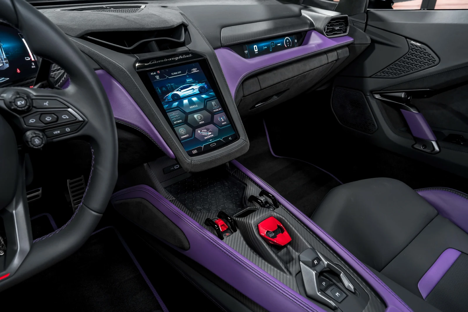 2026 Lamborghini Temerario interior, Nero Ade leather
