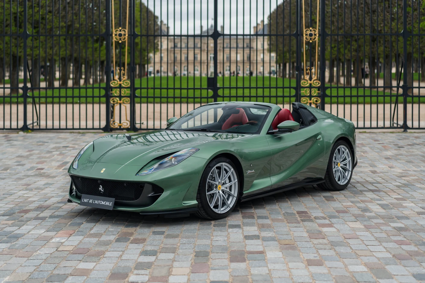 Green Ferrari 812 GTS Tailor Made, full front three-quarter view