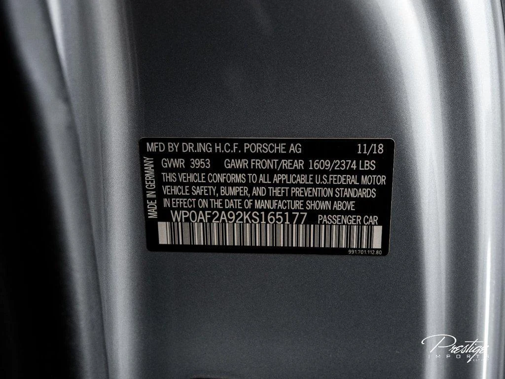 2019 Porsche 911 GT3 RS, 29/29