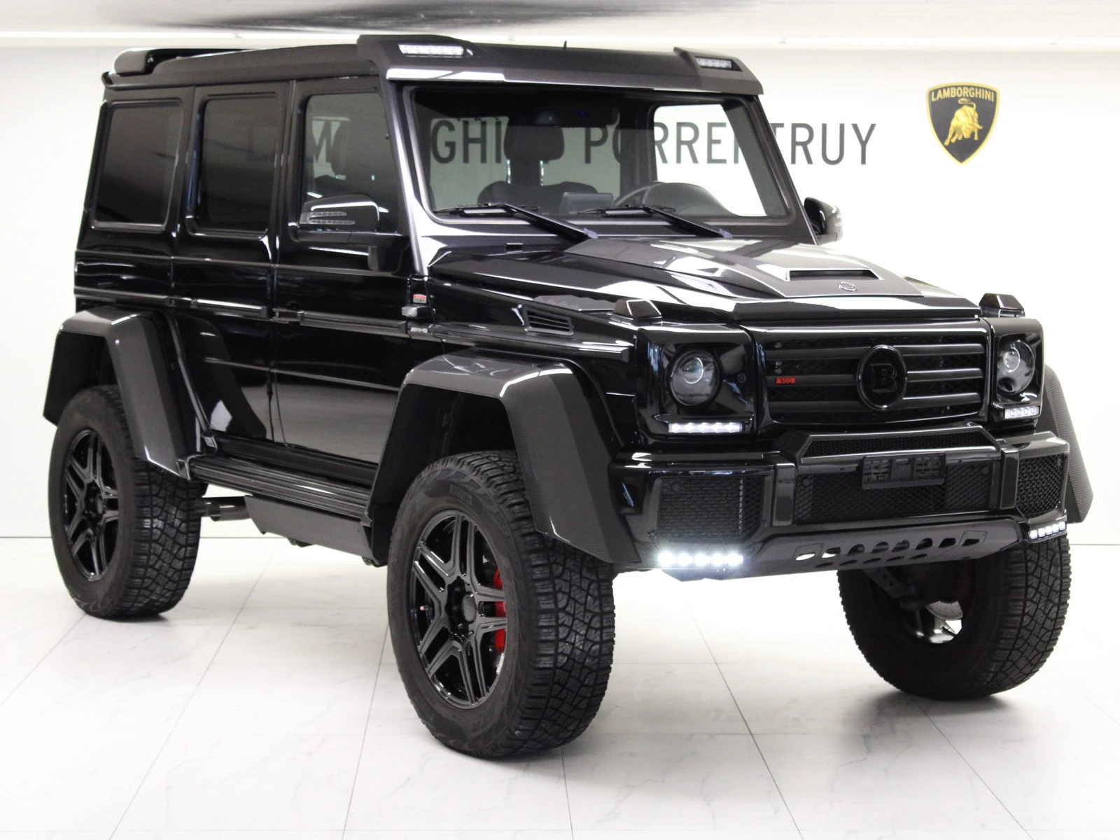 Black BRABUS G 500 4x4², full front three-quarter view