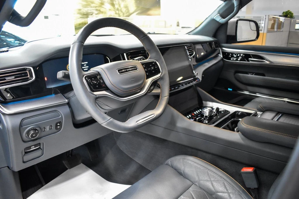2022 Jeep Grand Wagoneer Series III interior, Blue Agave
